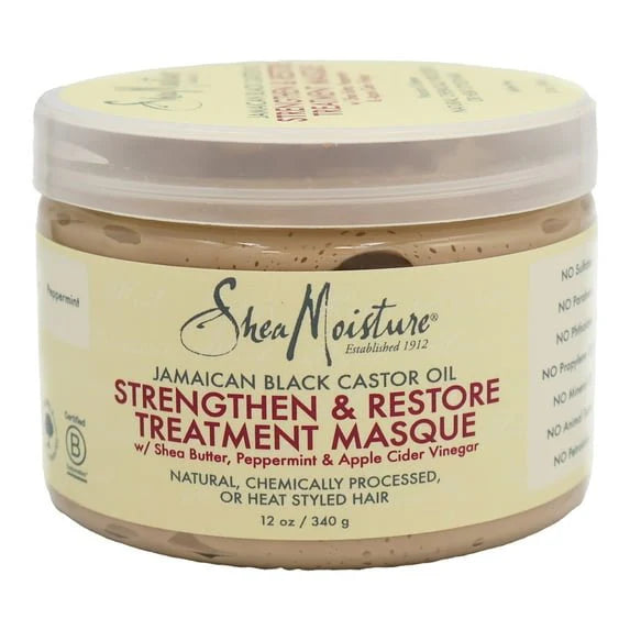 SheaMoisture - قناع زيت الخروع الجامايكي الأسود لتقوية الشعر وترميمه
